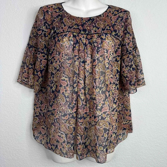 Tops - Sfera Shirt Women's S Paisley Sheer Boho Cottagecore‎ Fairy Bell Sleeve Blouse